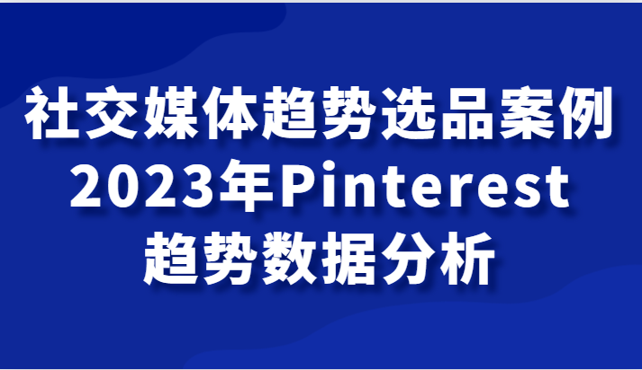 社交网络发展趋势选款实例，2023年Pinterest发展趋势数据统计分析课-沐颜网创资源