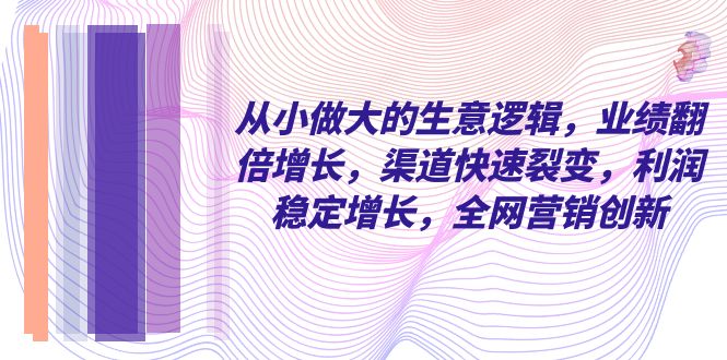 自小做大的买卖逻辑性，销售业绩翻倍增长，方式迅速裂变式，盈利持续增长，全网推广自主创新-暖阳网-优质付费教程和创业项目大全-沐颜网创资源