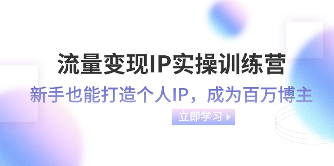流量变现IP实操训练营：新手也能打造个人IP，成为百万 博主-暖阳网-优质付费教程和创业项目大全-沐颜网创资源