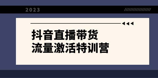 抖音直播带货-流量激活特训营，入行新手小白主播必学-暖阳网-优质付费教程和创业项目大全-沐颜网创资源