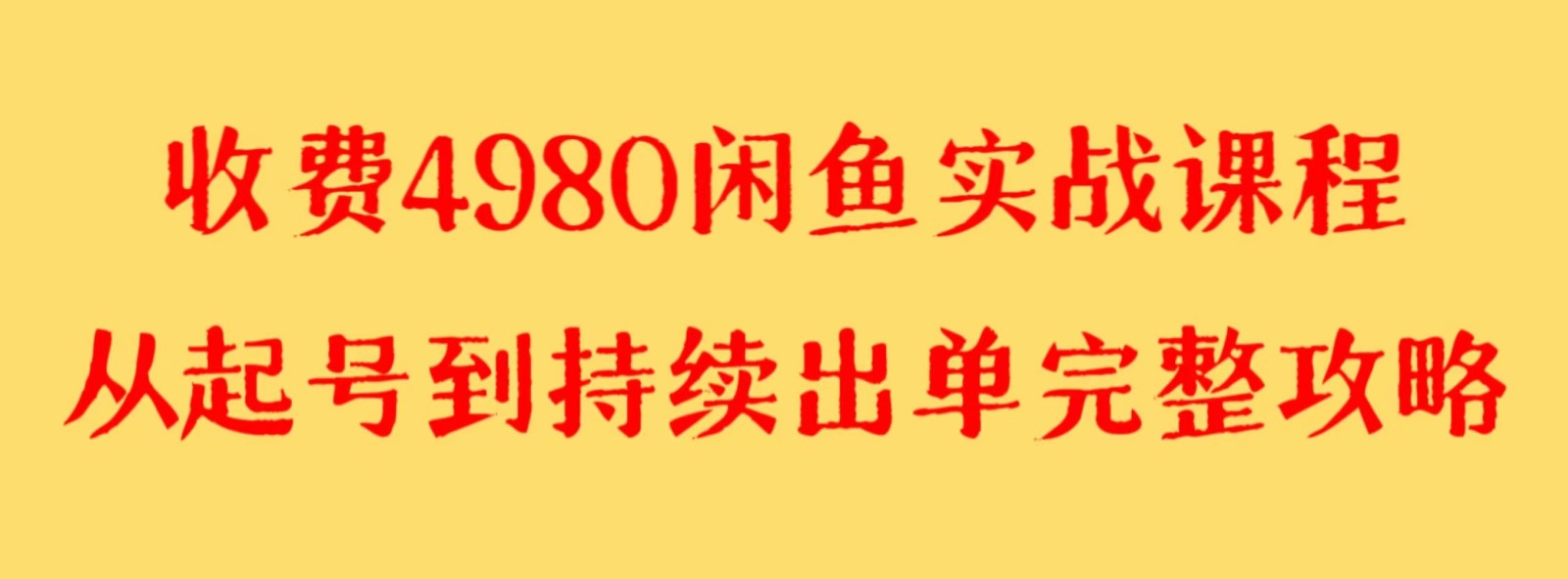 收费标准4980闲鱼平台新版本实战演练实例教程 亲自测试百货单号月入2000 可引流矩阵实际操作-沐颜网创资源