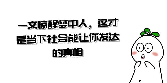 某微信公众号付费文章《一文惊醒梦中人，这才是当下社会能让你发达的真相》-沐颜网创资源