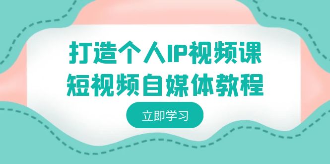 打造个人IP视频课程-短视频自媒体实例教程，本人IP怎样定位，如何盈利-沐颜网创资源