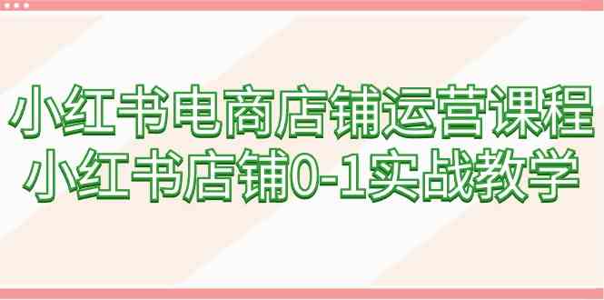 小红书电商店铺运营课程，小红书店铺0-1实战教学-沐颜网创资源