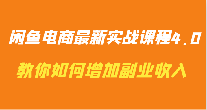 闲鱼平台电子商务全新实战演练课程内容4.0-手把手教你迅速增加兼职收入-沐颜网创资源