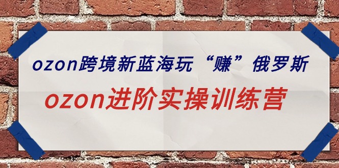 ozon跨境电商新蓝海玩“赚”俄国，ozon升阶实操训练营-沐颜网创资源