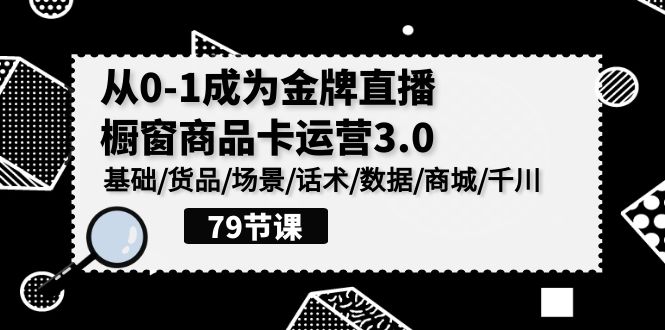 0-1变成王牌直播间橱窗展示产品卡经营3.0，基本/货物/情景/销售话术/数据信息/商城系统/巨量千川-沐颜网创资源