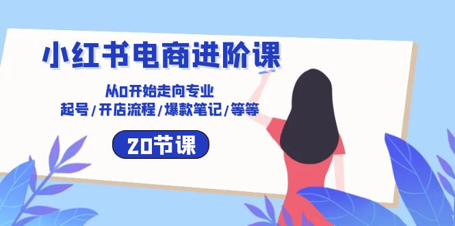 小红书电商升阶课：从0逐渐走向技术专业 养号/开店的流程/爆品手记/等-沐颜网创资源