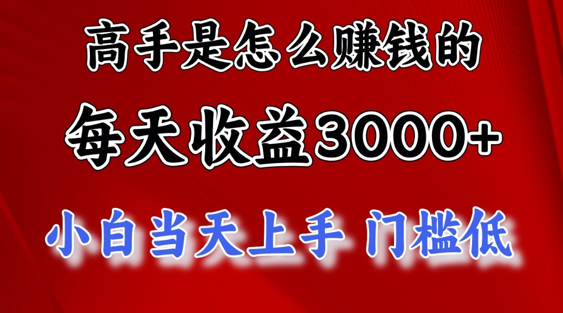 高手是怎么赚钱的，一天收益3000+，闷声发财项目，不是一般人能看懂的-沐颜网创资源