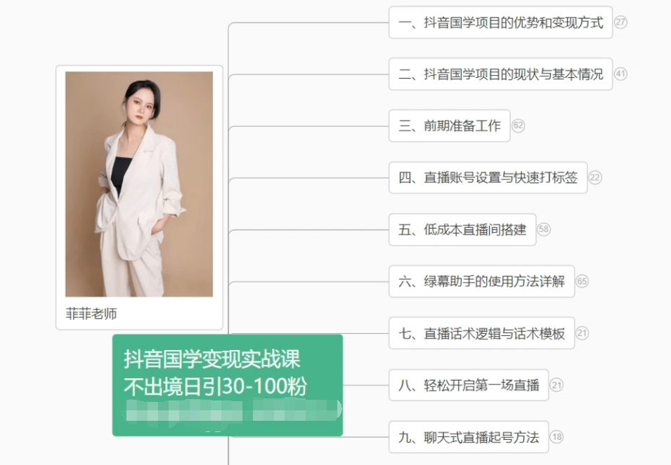抖音国学变现项目：不出境日引30-100粉实战课程-沐颜网创资源