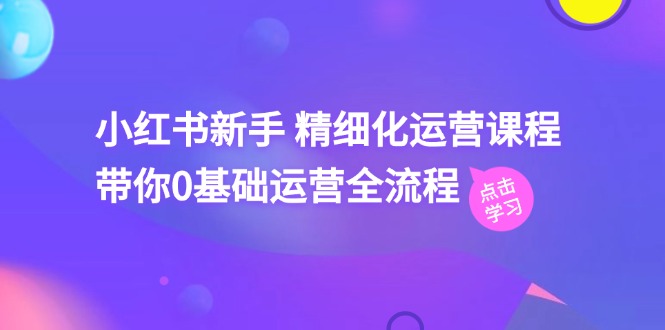 小红书新手精细化运营课程，带你0基础运营全流程-沐颜网创资源