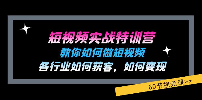 小视频实战演练夏令营：教大家如何做短视频，各个行业如何获客，如何盈利 (60节)-沐颜网创资源