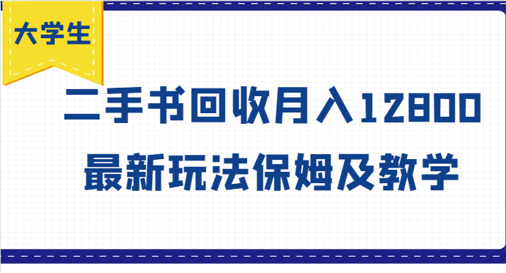 学生创业方向标，二手书回收月收入12800，全新游戏玩法家庭保姆及教学-沐颜网创资源