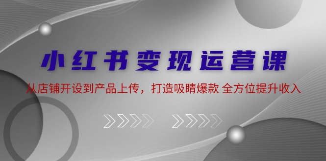 小红书变现运营课：从店铺开设到产品上传，打造吸睛爆款 全方位提升收入-沐颜网创资源