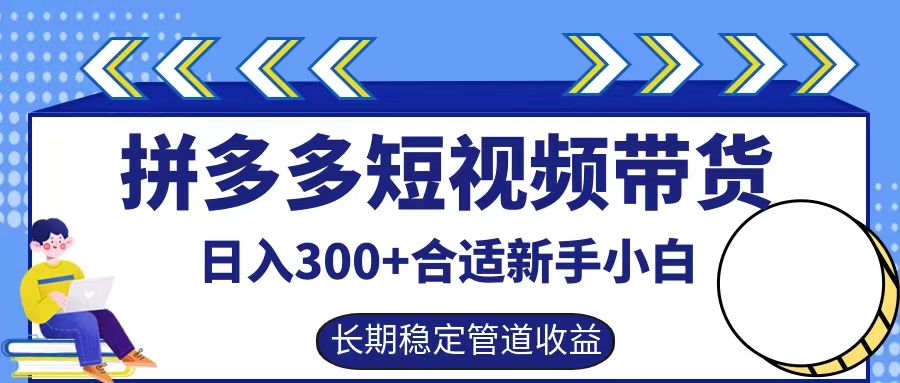 拼多多短视频带货日入300+，实操账户展示看就能学会-沐颜网创资源