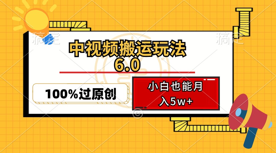中视频搬运玩法6.0，利用软件双重去重，100%过原创，小白也能月入5w+-沐颜网创资源