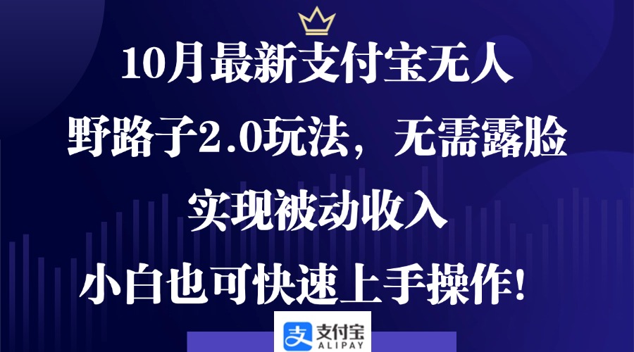 10月最新支付宝无人野路子2.0玩法，无需露脸，实现被动收入，小白也可…-沐颜网创资源