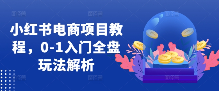 小红书电商新项目实例教程，0-1新手入门整盘游戏玩法分析-沐颜网创资源