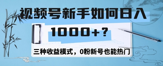 微信视频号新手怎么日入1k？三种盈利方式，0粉小号也可以受欢迎-沐颜网创资源
