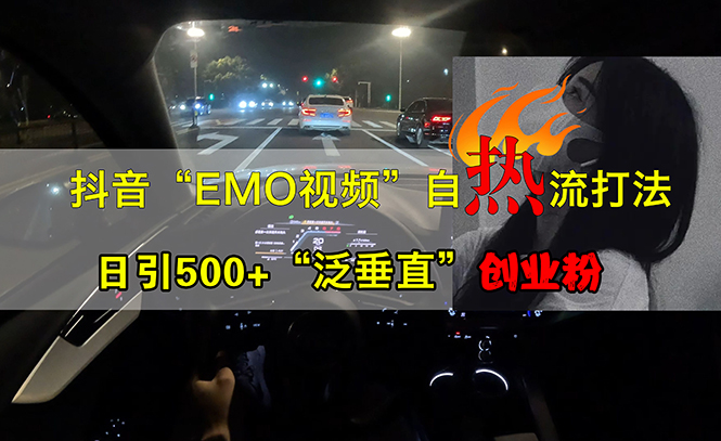 抖音视频EMO短视频自然玩法，日引500 “泛竖直”自主创业粉-沐颜网创资源