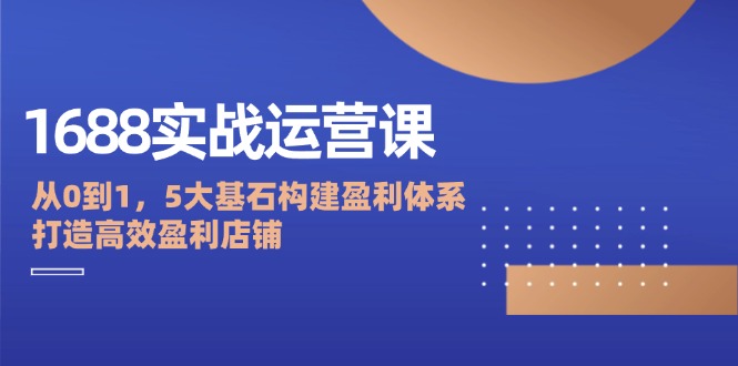 1688实战运营课：从0到1，5大基石构建盈利体系，打造高效盈利店铺-沐颜网创资源