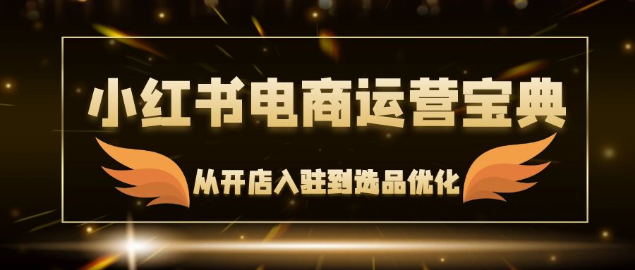 小红书电商运营宝典：从开店入驻到选品优化，一站式解决你的电商难题-沐颜网创资源