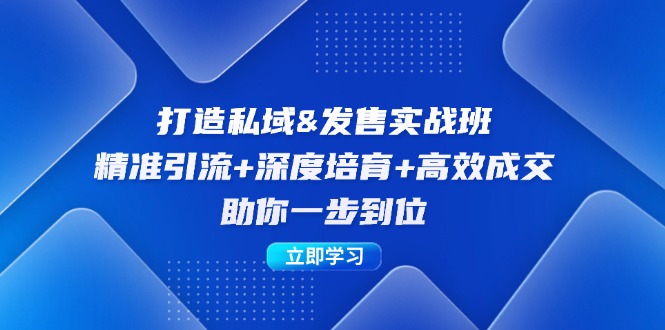 打造私域&发售实操班：精准引流+深度培育+高效成交，助你一步到位-沐颜网创资源