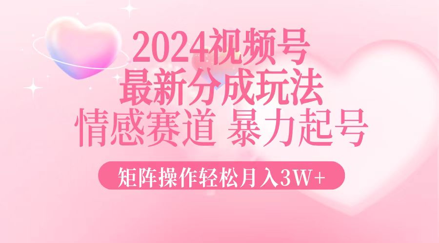 2024新视频号分为游戏玩法，情绪跑道，暴力行为养号，引流矩阵实际操作轻轻松松月入3W-沐颜网创资源