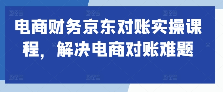 电商财务京东商城查账实操课程，处理电子商务查账难点-沐颜网创资源