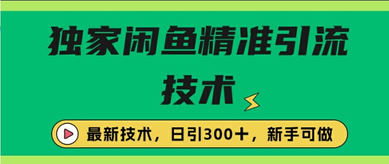 闭鱼精准引流，日引300+创业粉保姆级教程，新手可做-沐颜网创资源