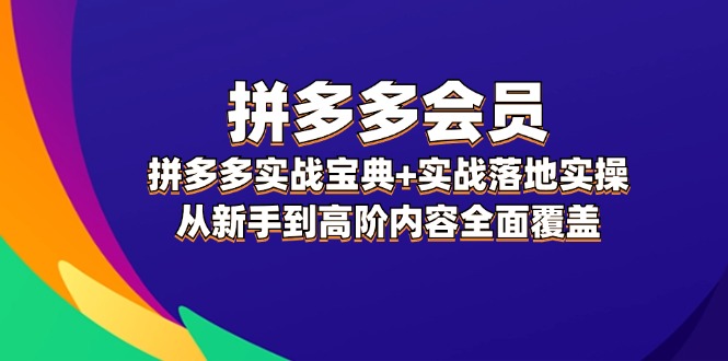 拼多多会员实战宝典+实战落地实操，从新手到高阶内容全面覆盖-沐颜网创资源