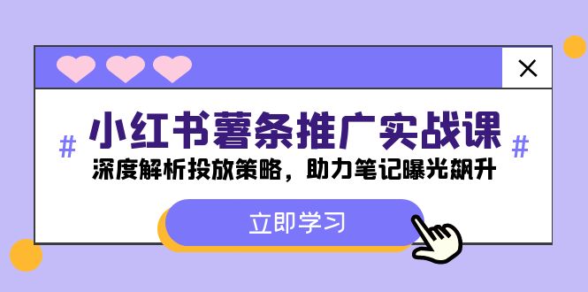 小红书的-炸薯条营销推广实战演练课：深度解读推广策略，助推手记曝出飙涨-沐颜网创资源