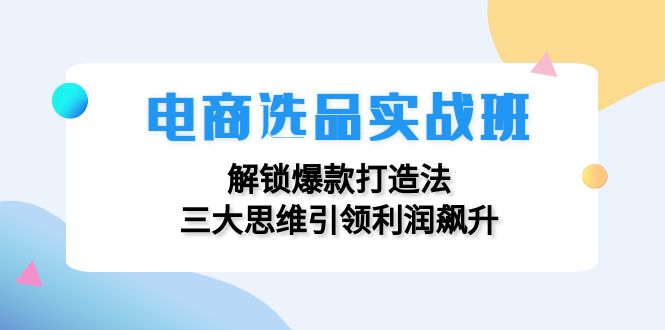 电商选品实战班：解锁爆款打造法，三大思维引领利润飙升-沐颜网创资源