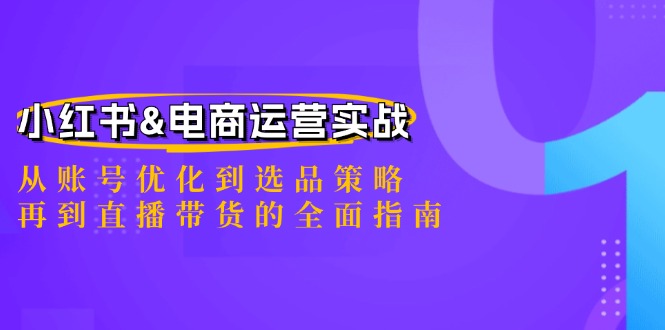 小红书&电商运营实战：从账号优化到选品策略，再到直播带货的全面指南-沐颜网创资源