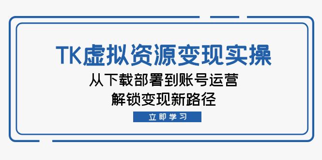 TK虚拟资源变现实操：从下载部署到账号运营，解锁变现新路径-沐颜网创资源