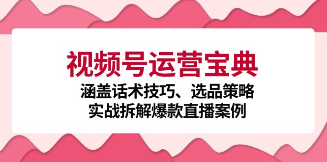 视频号运营宝典：涵盖话术技巧、选品策略、实战拆解爆款直播案例-沐颜网创资源