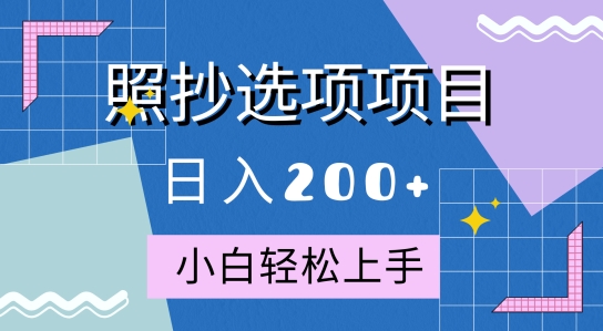 10月全新升级照搬选择项新项目，迅速日入2张，实际操作简单易上手-沐颜网创资源