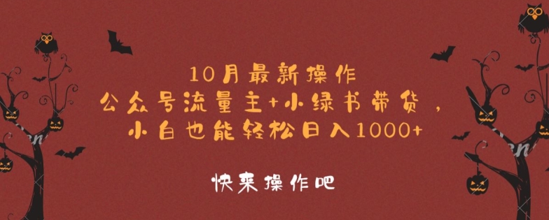 10月最新操作，公众号流量主+小绿书带货，小白也能轻松日入1k-沐颜网创资源