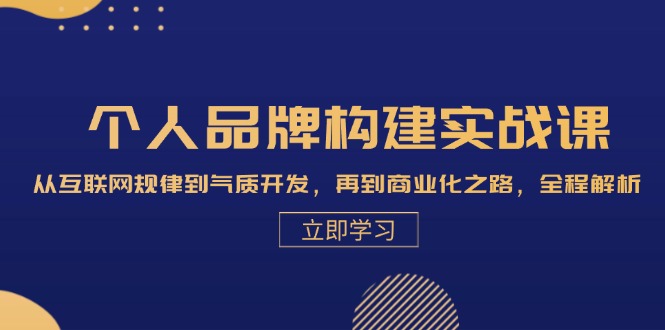 本人品牌构建实战演练课：从互联网规律性到气场开发设计，再从商业化的之途，全过程分析-沐颜网创资源