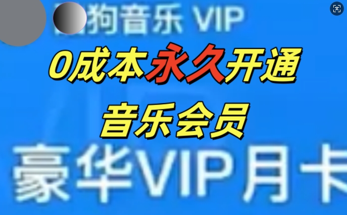 0成本费永久性音乐会员，可使用可卖掉，多种多样转现方式日入3张-沐颜网创资源