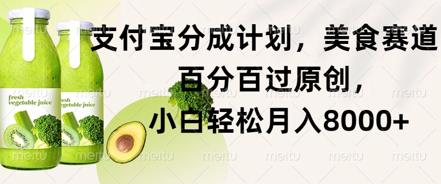 支付宝钱包分为方案，特色美食跑道，百分之百过原创设计，新手轻轻松松月入8000-沐颜网创资源