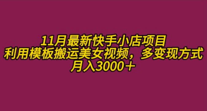 11月K总部族快手小店乐趣粉丝新项目，运用模版运送美女丝袜，多变现模式月收入3000-沐颜网创资源
