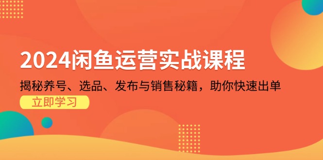 2024闲鱼运营实战课程：揭秘养号、选品、发布与销售秘籍，助你快速出单-沐颜网创资源
