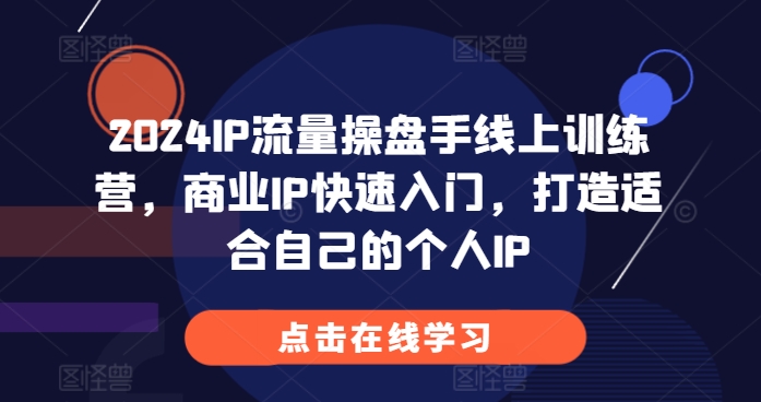 2024IP流量操盘手线上训练营，商业IP快速入门，打造适合自己的个人IP-沐颜网创资源