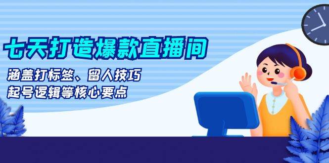 七天打造爆款直播间：涵盖打标签、留人技巧、起号逻辑等核心要点-沐颜网创资源