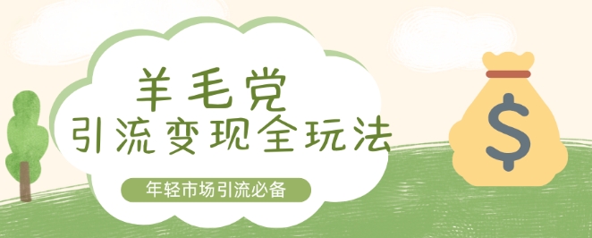 羊毛党引流变现全玩法，年轻市场引流必备-沐颜网创资源