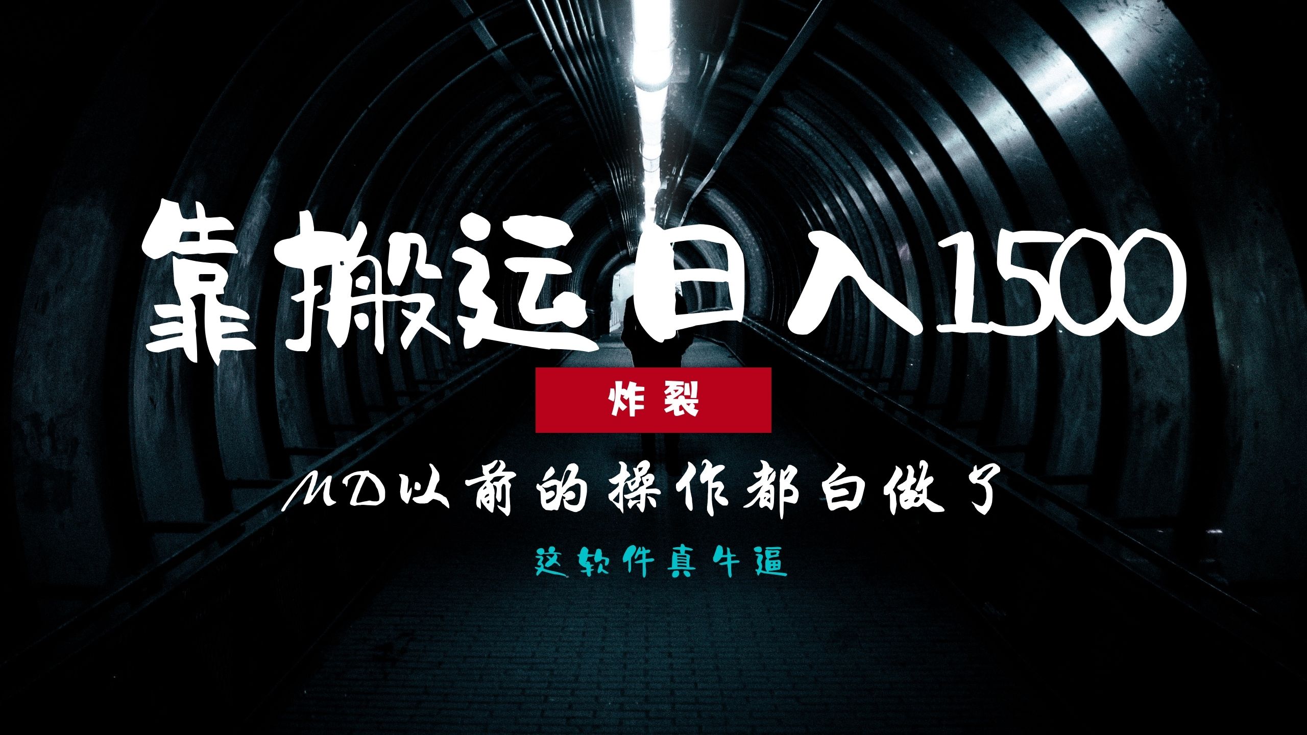 炸裂！0基础搬运也能批量日赚1500+，以前的操作都白做了！-沐颜网创资源