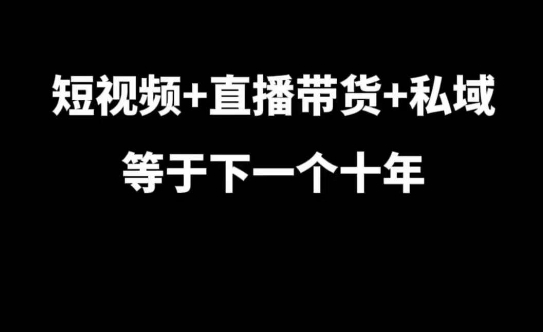 短视频+直播带货+私域等于下一个十年，大佬7年实战经验总结-沐颜网创资源