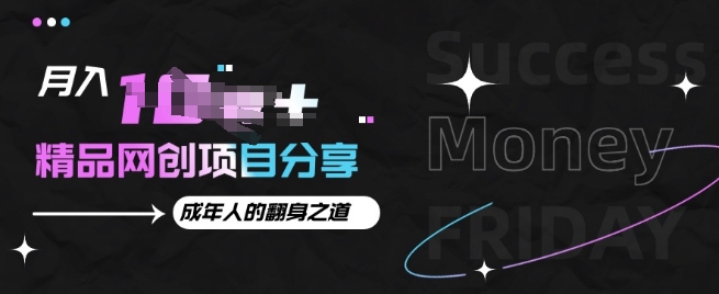 月入十个的网创项目分享，成年人的最快翻身之道-沐颜网创资源
