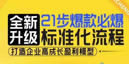 21步爆款必爆标准化流程，全新升级，打造企业高成长盈利模型-沐颜网创资源